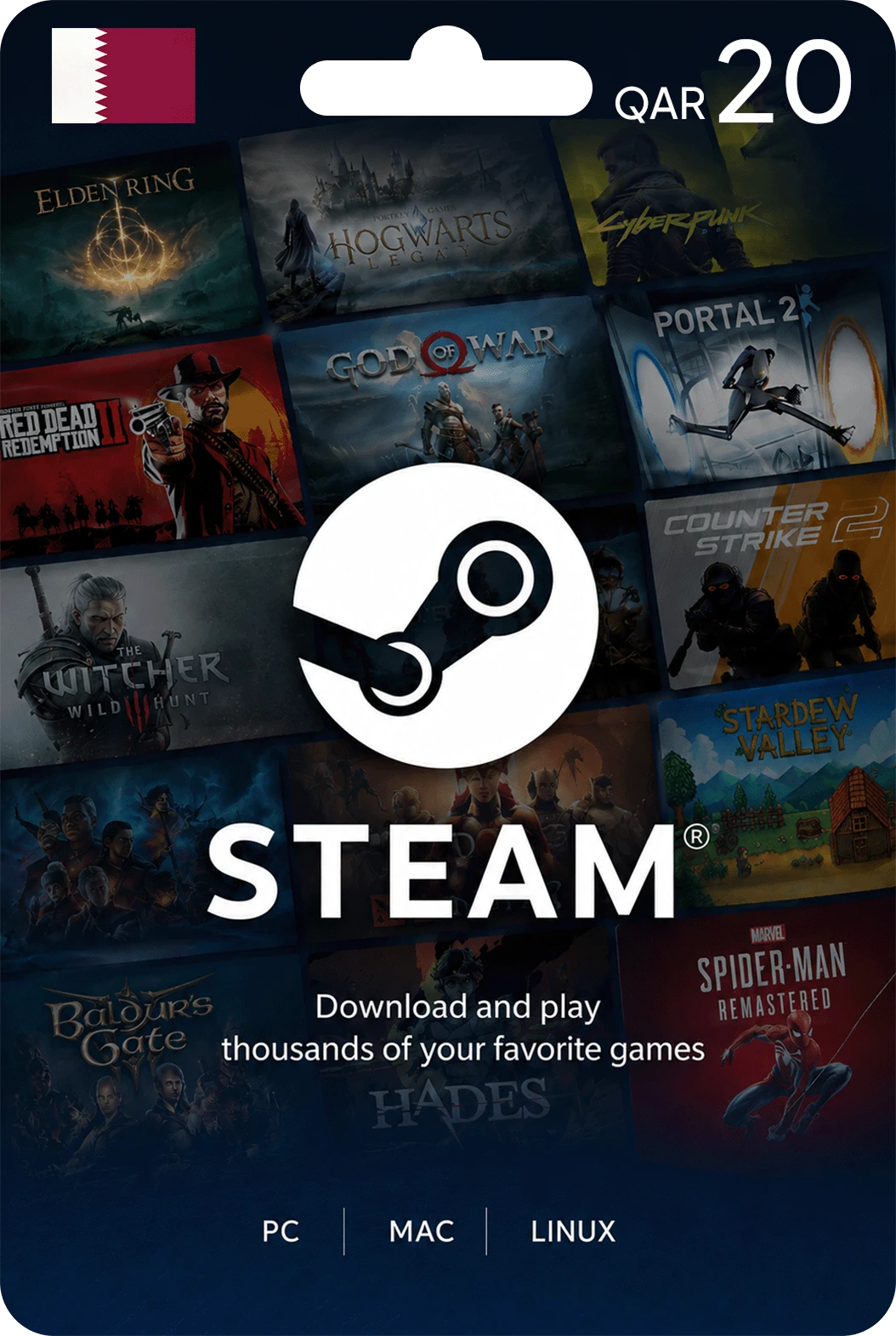 20 QAR STEAM QATAR 1 Steam Wallet Card 20QAR (QATAR) - Image 1