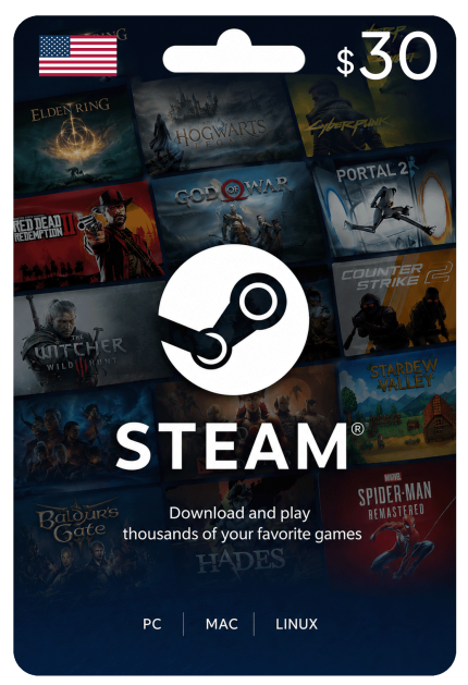 Steam Wallet Card $30 (USA)