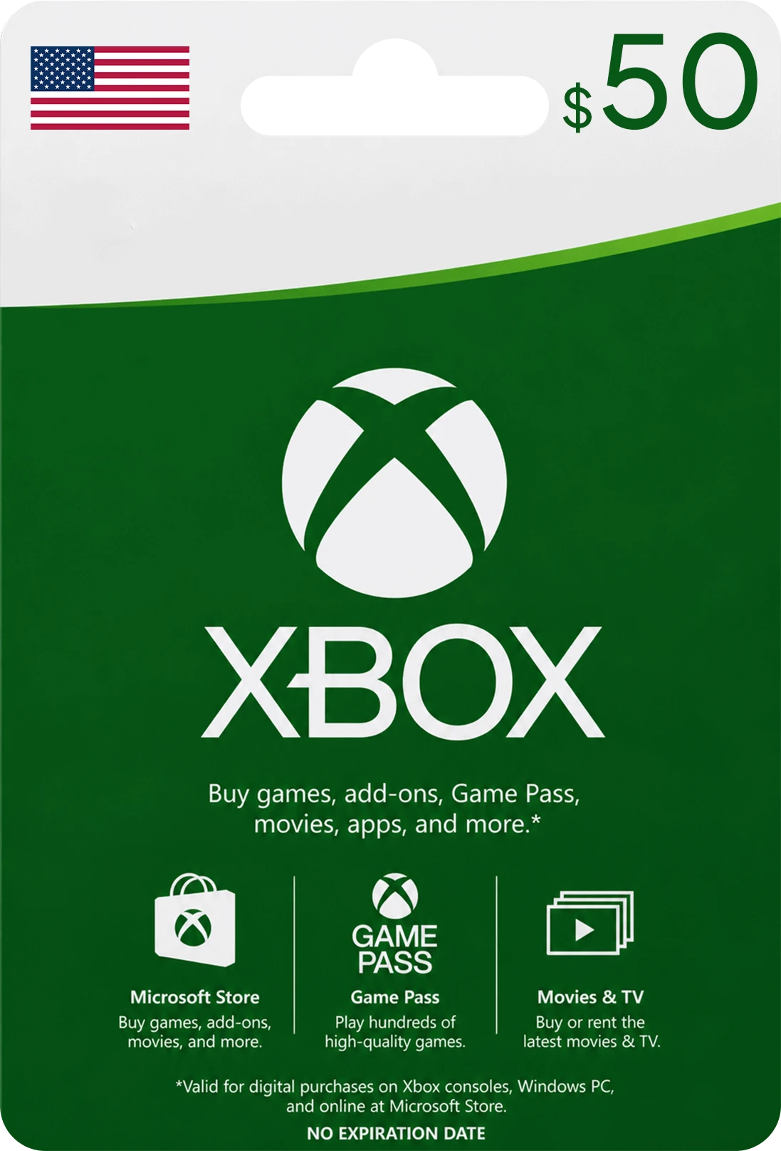 50$ XBOX USA 1 XBOX $50 (USA) - Image 1
