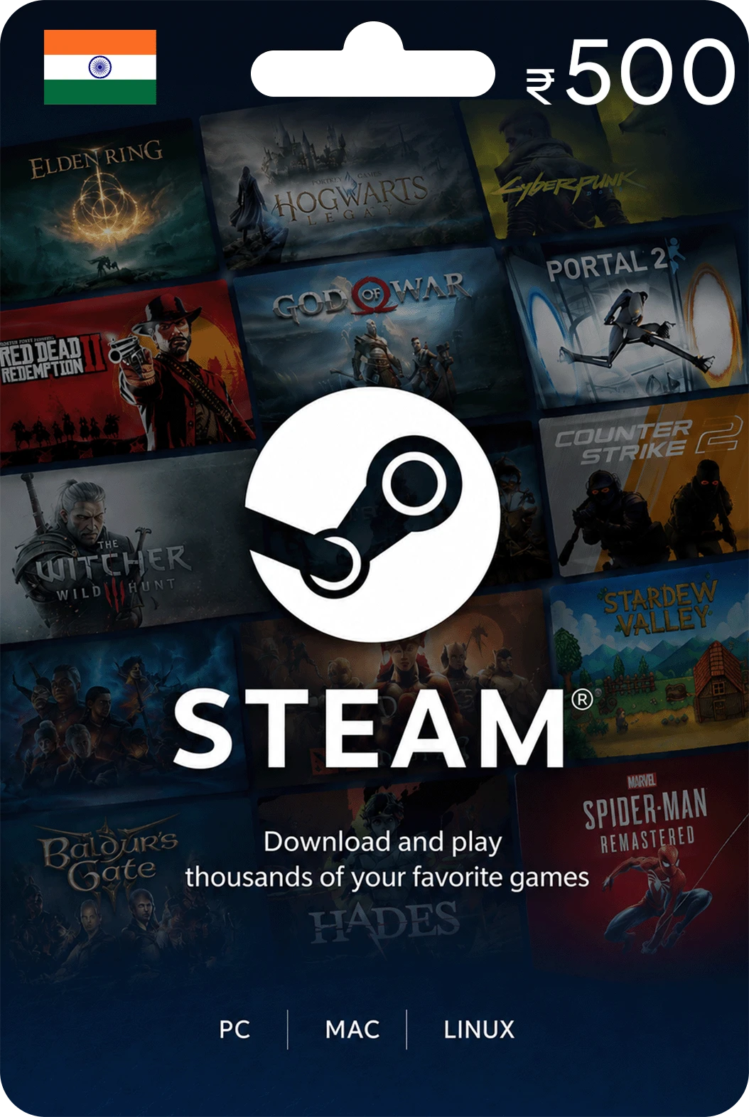 500INR STEAM INDIA 1 Steam wallet INR 500 - Image 1